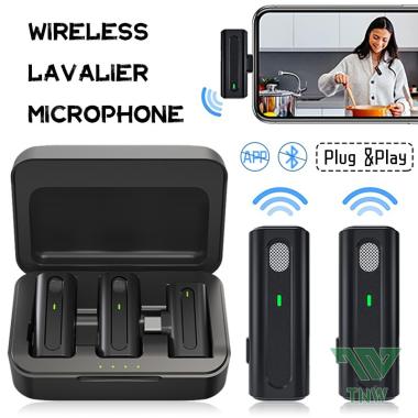 TNW-Y9 Wireless 2 Microphone Dual Mikrofon youtube Vlog Mic Lavalier