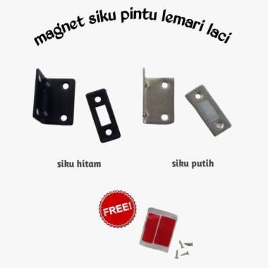 Magnet Siku Pintu Lemari Magnet laci Magnetic Door Closer Stopper siku putih