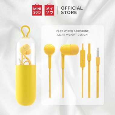 Miniso Music Earphone Colorful Capsule Headphones Noise Cancelling Awet Handsfree Earphone yellow