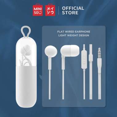 Miniso Music Earphone Colorful Capsule Headphones Noise Cancelling Awet Handsfree Earphone white