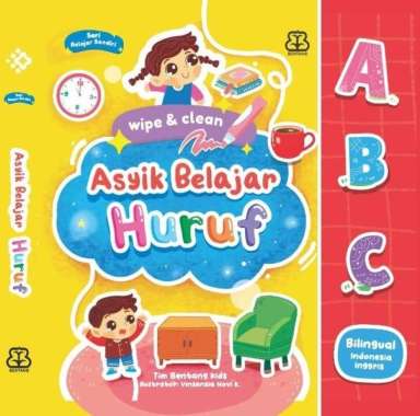 Mizan Buku Anak Asyik Belajar Hurufwipe&Cleanbilingual Indonesia-Inggris (Boardbook)