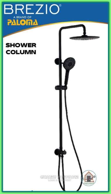 Paket Shower Set Brezio QHSCBZ 1209 Shower Tiang Hitam Dengan Rain Shower Murah Berkualitas
