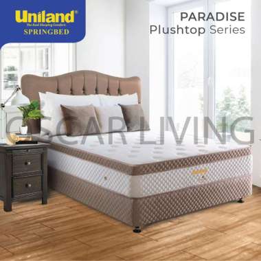 Uniland Paradise Kasur Spring Bed Plushtop Tebal 30 Cm Set HB Lavasa PS 4 Cream [Fullset/Khusus Jabo