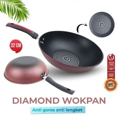 DIAMOND WOKPAN WAJAN BATU MEDIS 32 CM WAJAN PENGGORENGAN
