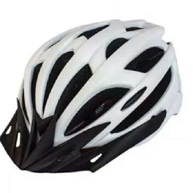 HELM SEPEDA MTB JKM PAKAI LAMPU LED (WHITE MATT)