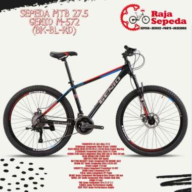 SEPEDA MOUNTAIN BIKE MTB GENIO 27.5 M572 3x9 SPEED (BK-BL-RD)