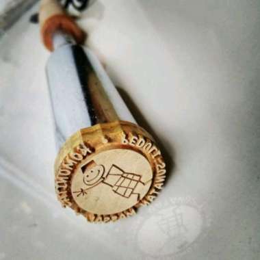 Emboss plat cnc kulit leather hot stamp foil print kuningan custom