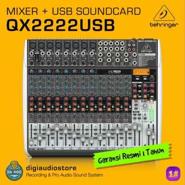 Audio Mixer 12 Channel Behringer Xenyx QX2222USB USB Audio Interface Soundcard - Efek Vocal QX 2222