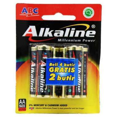 BATTERY ALKALINE AA 4 BIJI GRATIS 2 BIJI / BATTERY ALKALINE AA ISI 6