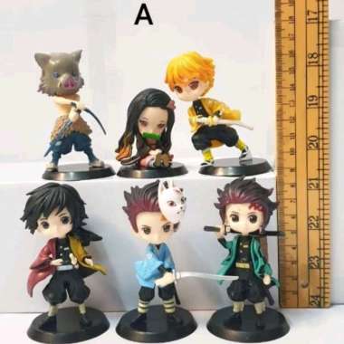 demon slayer kimetsu no yaiba emotional chibi action figure set 6pcs