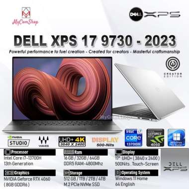 DELL XPS 17 9730 i7-13700H 16GB RAM 512GB SSD RTX 4060 8GB 17-INCH 32GB / 2TB FHD+ NON TOUCH
