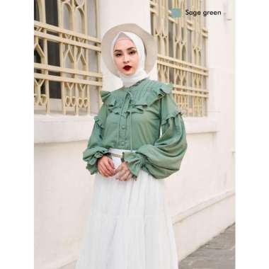 Dressed Up - Allegra Blouse Vintage | Ruffle Blouse L sand