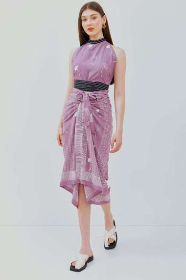 Rumi Ginkgo Skirt Rok Batik Lilac