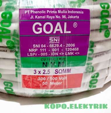 Kabel GOAL NYM 3x2,5mm SNI Tunggal