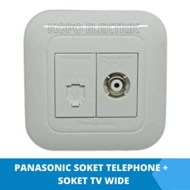 Jack Modul Telepon + Stopkontak / Colokan TV Panasonic Tanam