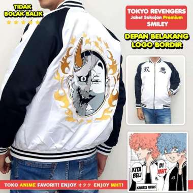 Jaket Smiley Nahoya Kawata Tokyo Revengers Bomber Sukajan Anime BORDIR L