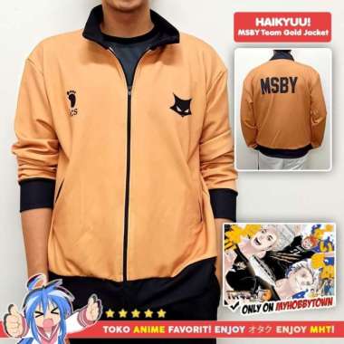 Jaket Anime Haikyuu MSBY Black Jackals Gold Kostum Cosplay XXXL