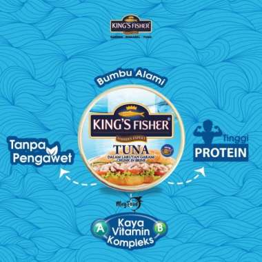 King's Fisher Tuna Chunk In Brine|Ikan Tuna Kaleng 170gr