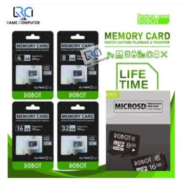 Micro SD ROBOT TF 4GB/ 8GB/16GB/32GB Memory Card Kartu Memori HP Class 10 Package 8gb