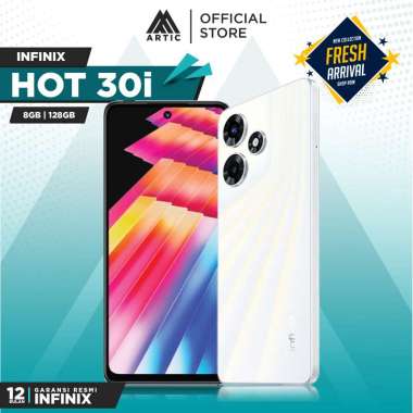 Handphone Infinix Hot 30i 8/128 GB RAM 8 ROM 128 8GB 128GB Android - White