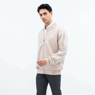 Houseofcuff Jaket Katun Outer Bomber Smart Casual Krem XXL