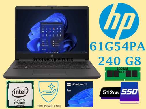 Laptop HP 240 G8 Notebook 14" i5-1135G7 8G 512G Win 11Pro Garansi 1 Tahun