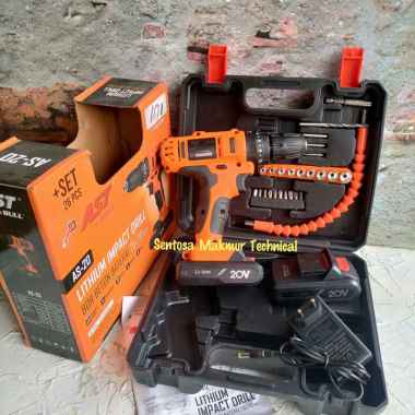 AST AS-20 20V 10 MM SET Bor Beton Cordless Baterai Cas 10mm 20 Volt