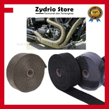 Exhaust Wrap Lakban Peredam Panas Knalpot Pembungkus Anti Panas Motor Hitam