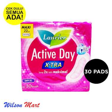 Promo Harga Laurier Active Day X-TRA Non Wing 22cm 30 pcs - Blibli
