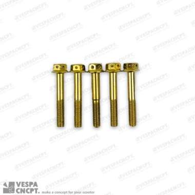 Baut Velg Depan Untuk Velg Alumunium Cnc King Nut Gold Vespa Sprint Lx