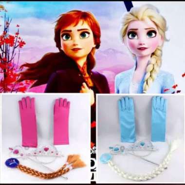 Mahkota, Rambut dan Tongkat Princess Anna Elsa Frozen Rambut Elsa