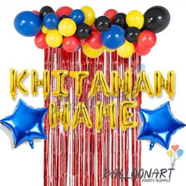 KHITANAN GARLAND SIMPLE DEKORASI SET/DEKORASI KHITANAN ANAK MURAH Merah