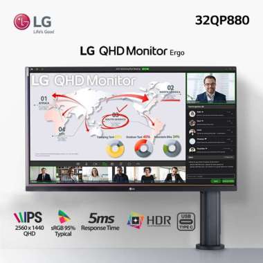 PROMO LG 32QP880N-B LG UltraFine™ 32'' IPS QHD Monitor with Ergo Stand