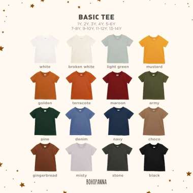 BOHOPANNA - BASIC TEE - Kaos Anak 11-12 tahun DENIM