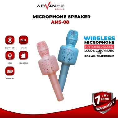 Advance Microphone Speaker Mic Bluetooth AMS 08