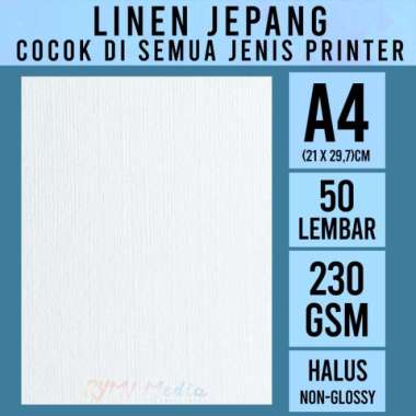 linen jepang 230 gsm a4 isi 50 lbr / kertas hvs linen tebal 230 gram Multicolor