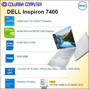 DELL Inspiron 7400 i5-1135G7 8GB 512GB MX350 Win10 + OHS2019