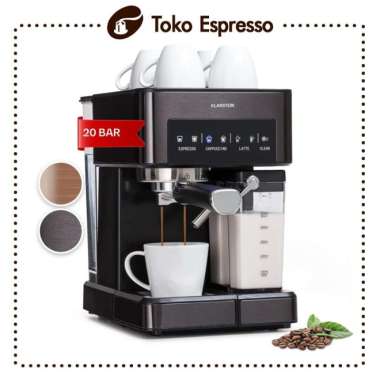 Klarstein Arabica Comfort Espresso Machine with Milk Frother Hitam