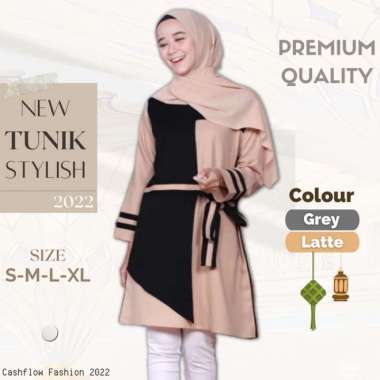 Tunik Remaja Terbaru Muslim Kekinian Polos Premium Wanita Lebaran OOTD Multicolor