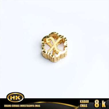 HK Mustika Gold - Liontin Emas 8K - Huruf X Bunga