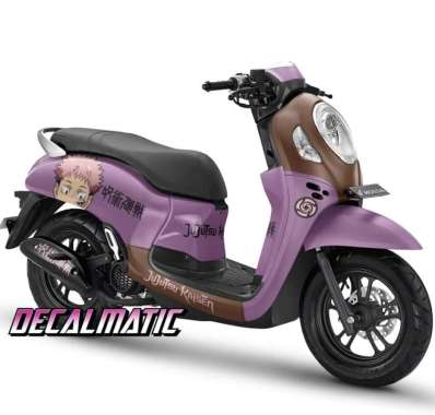 Stiker Full Body + Decal Dashboard Motor Honda Scoopy Jujutsu Kaisen 2020-2023 Ungu