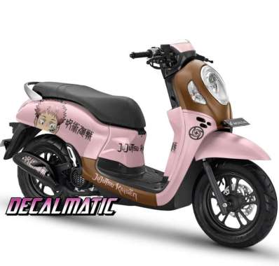Stiker Full Body + Decal Dashboard Motor Honda Scoopy Jujutsu Kaisen 2020-2023 Pink