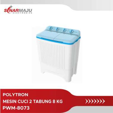Mesin Cuci 2 Tabung Polytron 8 Kg Twin Tub PWM-8073 ,/PWM8073