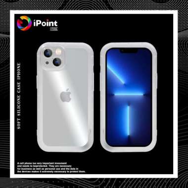 CASE IPHONE 13 SERIES SILICONE BUMPER TRANSAPARANT WITH CAMERA PROTECT 13 PRO 6.1" Putih