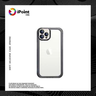 CASE IPHONE 13 SERIES SILICONE BUMPER TRANSAPARANT WITH CAMERA PROTECT 13 PRO 6.1" Hitam