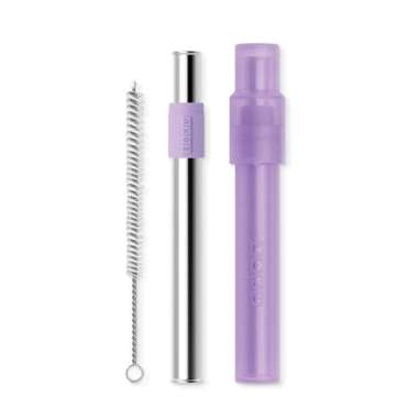 Zoku Reusable Jumbo Pocket Straw Purple - Sedotan Aluminium, Sedotan Reusable, Alat Minum, Sedotan B