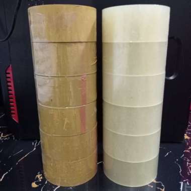 lakban bening / lakban coklat / 1 roll isi 6 pcs Multicolor