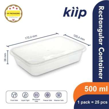 Thinwall BENING 500 ml Rectangle Container Microwaveable 25pcs