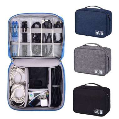 Tas Organizer Digital Kabel Usb Charger Abu-abu