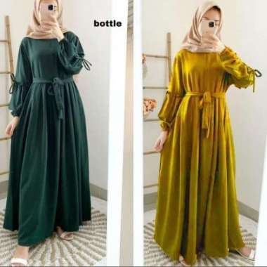 GAMIS SEVA MAXI DRESS BAJU MUSLIM WANITA DRESS TERBARU AESPA MAXI DRES M Kuning